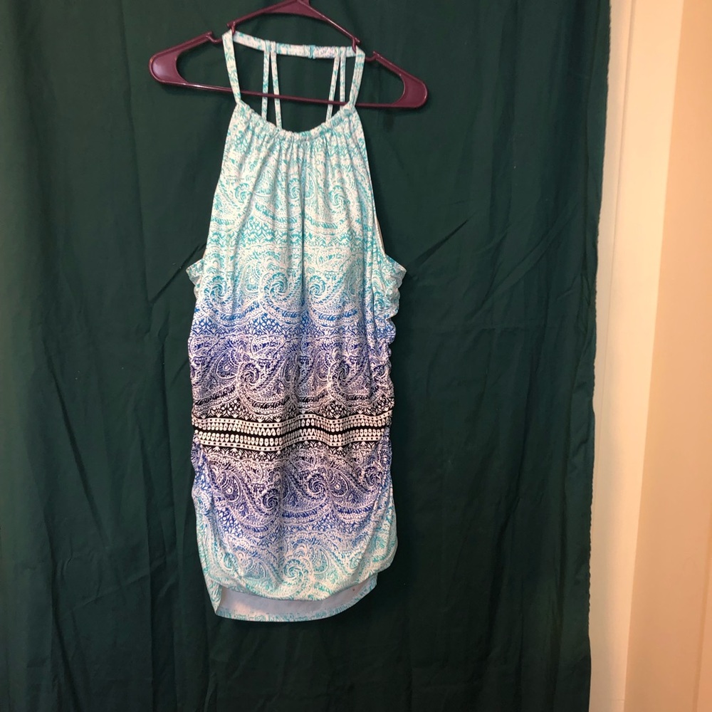 Cacique Lane Bryant high neck swim top paisley
